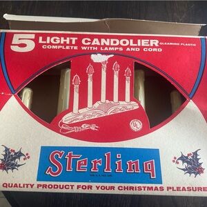 Vintage Sterling 5 light candolier with original box